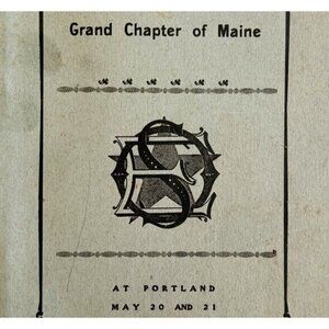 Order Of The Eastern Star 1908 Masonic Portland Maine Chapter Vol V PB Book E47